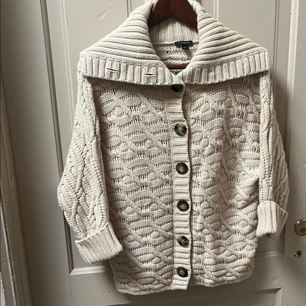 Ann Taylor Chunky Knit Button Cardigan